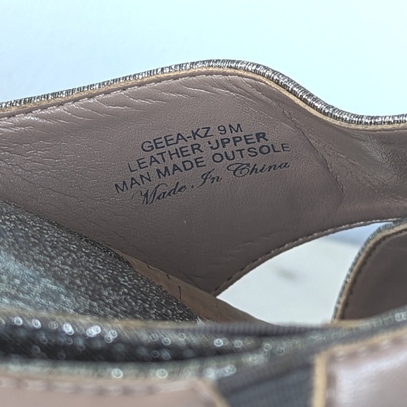 Donald J. Pliner Silver Glitter Leather Toe Wrap Wedges - Picture 5 of 10